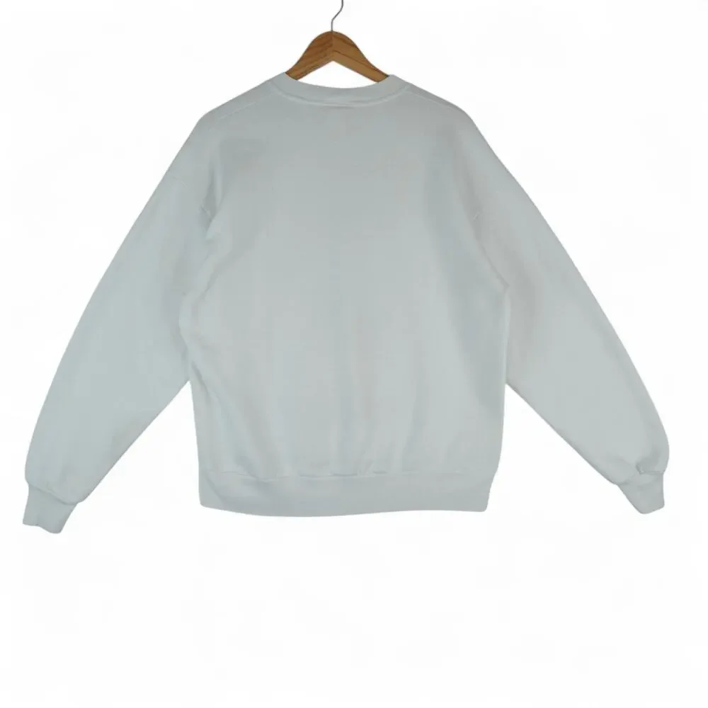 Vintage 90s Looney Tunes Bugs Bunny Sweatshirt Adult L White Made‎ USA Rare HTF